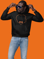 Museum Wear Men's Black Hoodie - Orange Outline - Icon 1