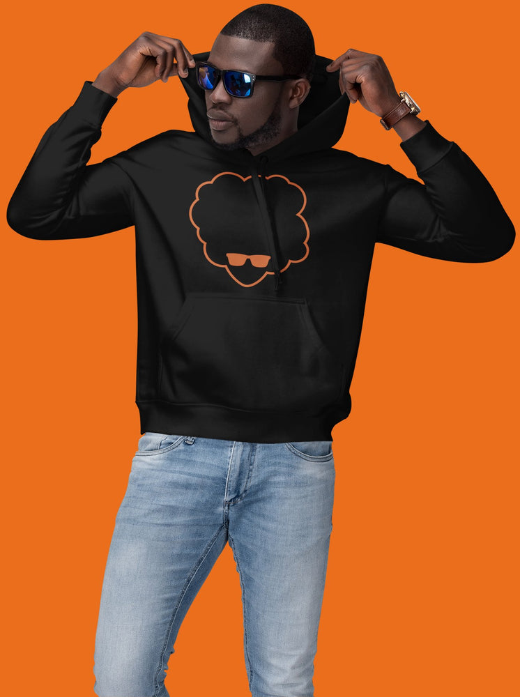 Museum Wear Men's Black Hoodie - Orange Outline - Icon 2