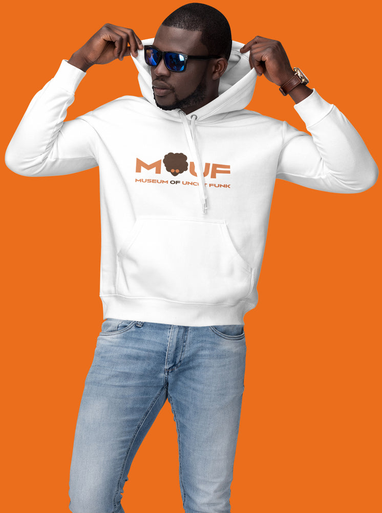 Museum Wear Men's White Hoodie - Orange MOUF - Icon 1