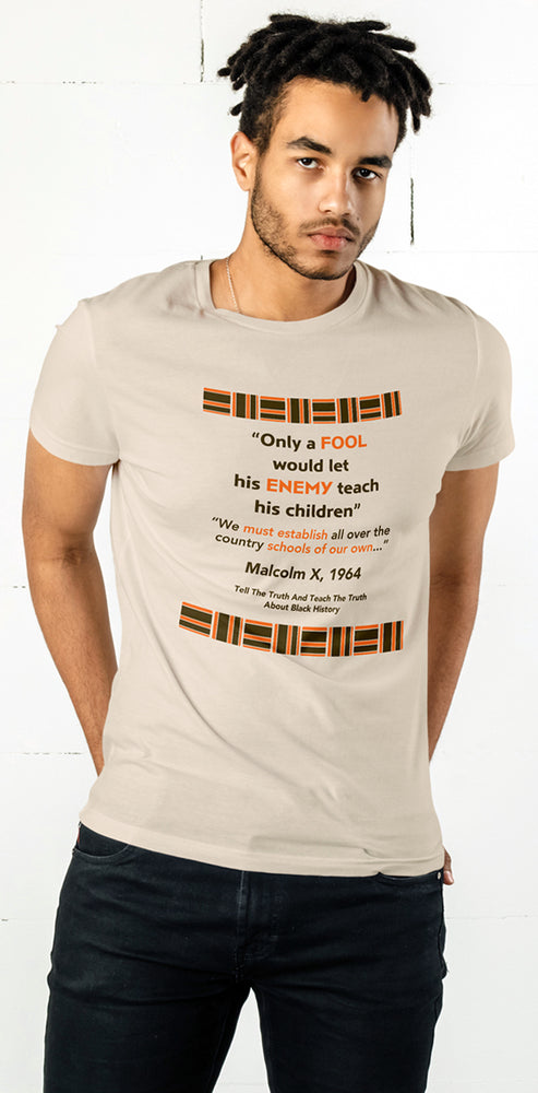 Malcolm X Quote Men's T-Shirt - Pattern - 1