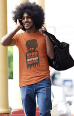 AfroFuturisticFrightNightFunkstication Men's Orange T-Shirt - Bat 2