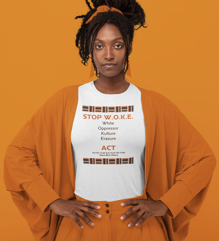 STOP W.O.K.E. Kulture Erasure Women's T-Shirt - Pattern - 1