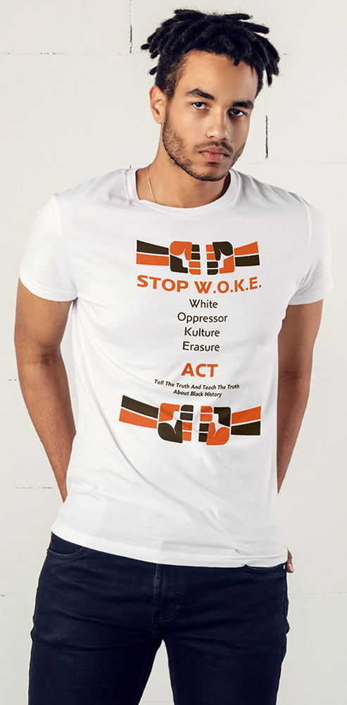 STOP W.O.K.E. Kulture Erasure Men's T-Shirt - Fists - 2