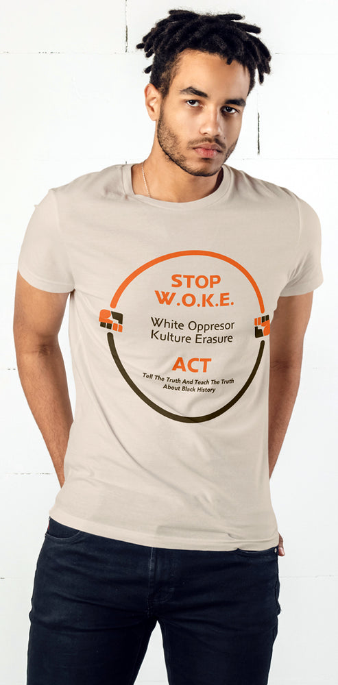 STOP W.O.K.E. Kulture Erasure Men's T-Shirt - Fists - 1