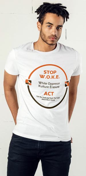 STOP W.O.K.E. Kulture Erasure Men's T-Shirt - Fists - 1