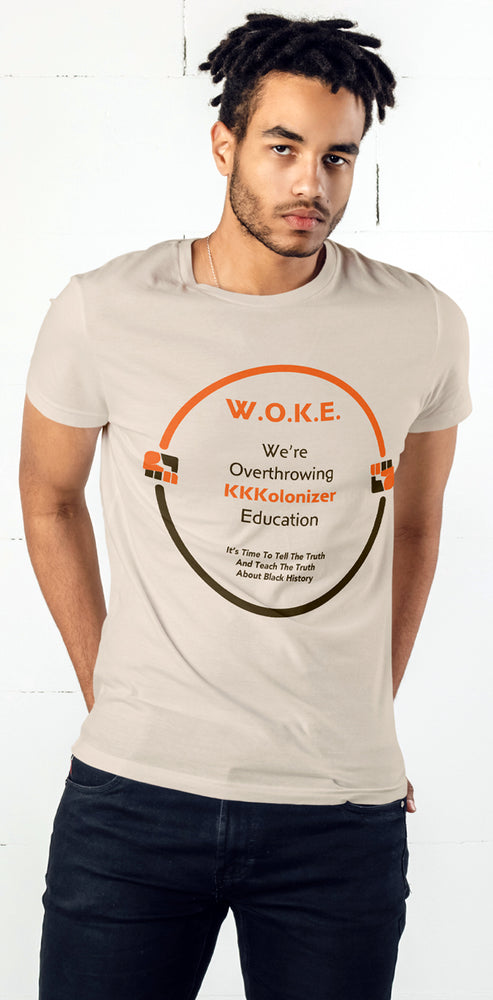 W.O.K.E. KKKolonizer Education Men's T-Shirt - Fists - 1